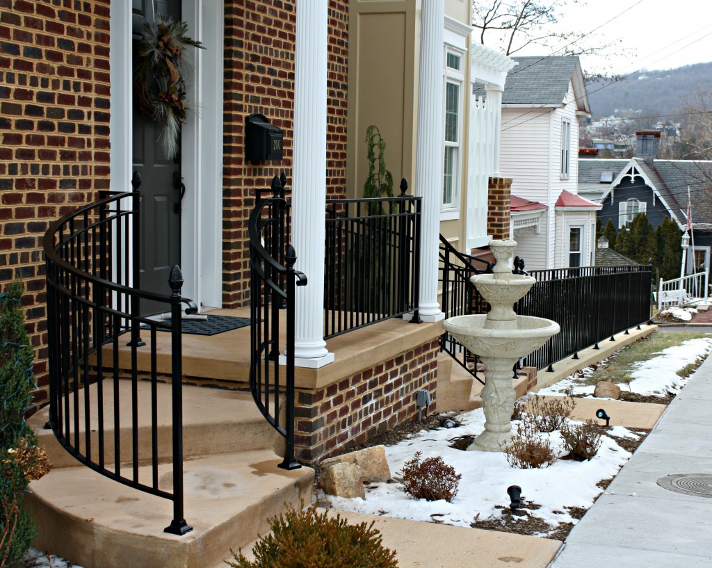 Curved Front Step Railings