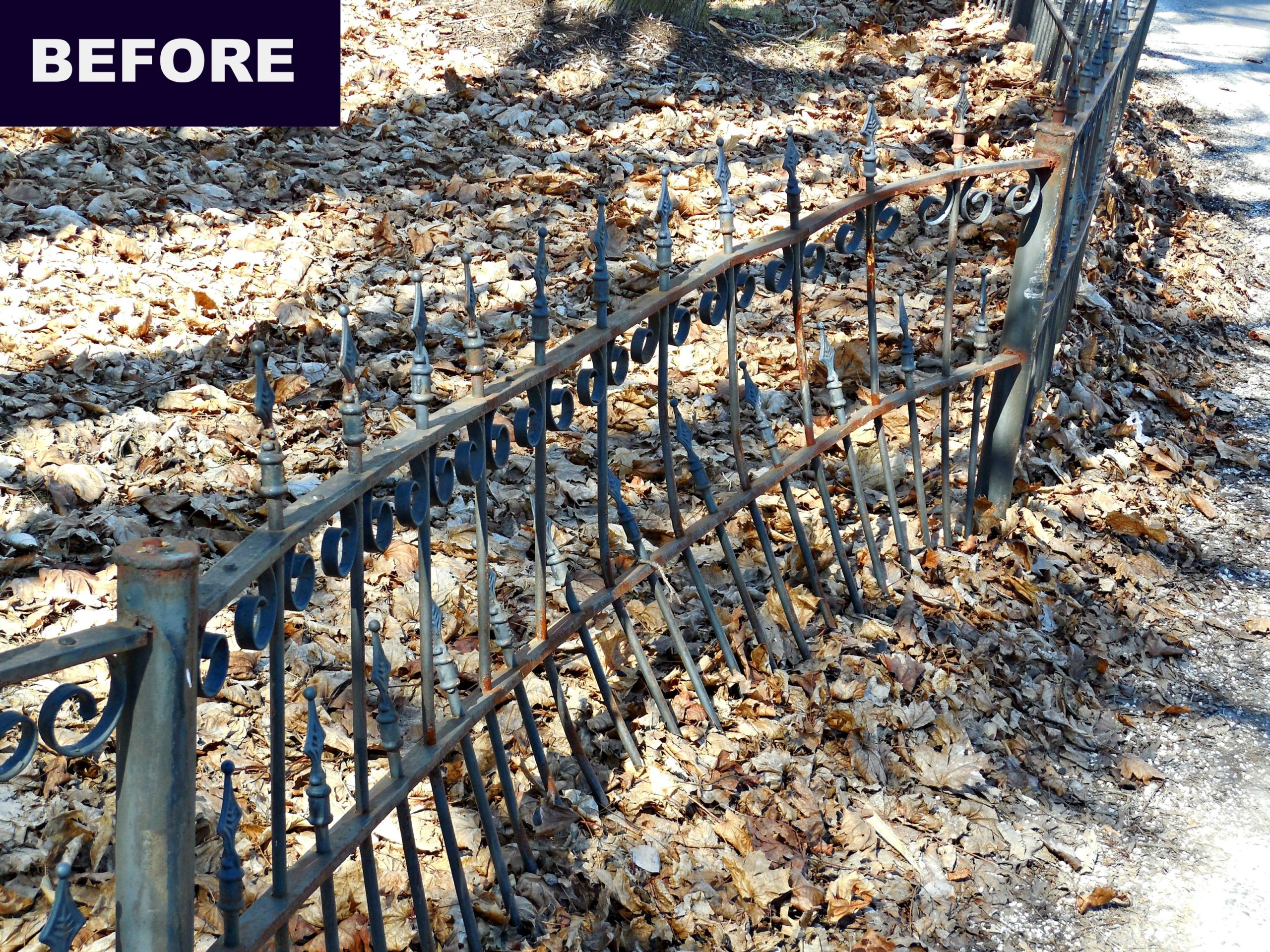 Damaged Fence Before Restoration - Antietam Iron Works