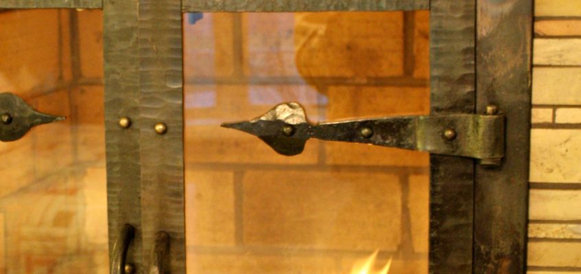 Forged Iron Fireplace Door Detail