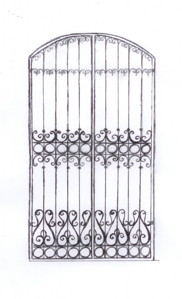 Sketch of Spanish Colonial Gate