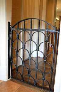 Wrought Iron Dog Gate Antietam Works Custom Interior Gate Designed With Safety Of Clients Dogs In Mind No Scroll Work To Catch Their Collars