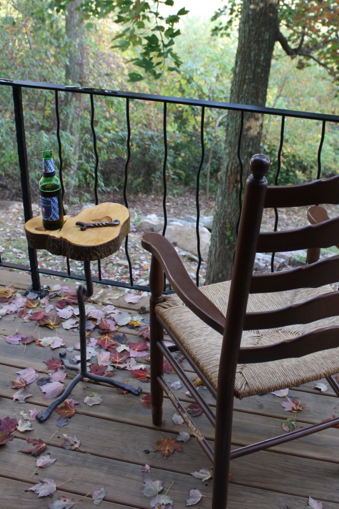 Wrought Iron Stand live edge wood