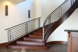 modern curved interior railing